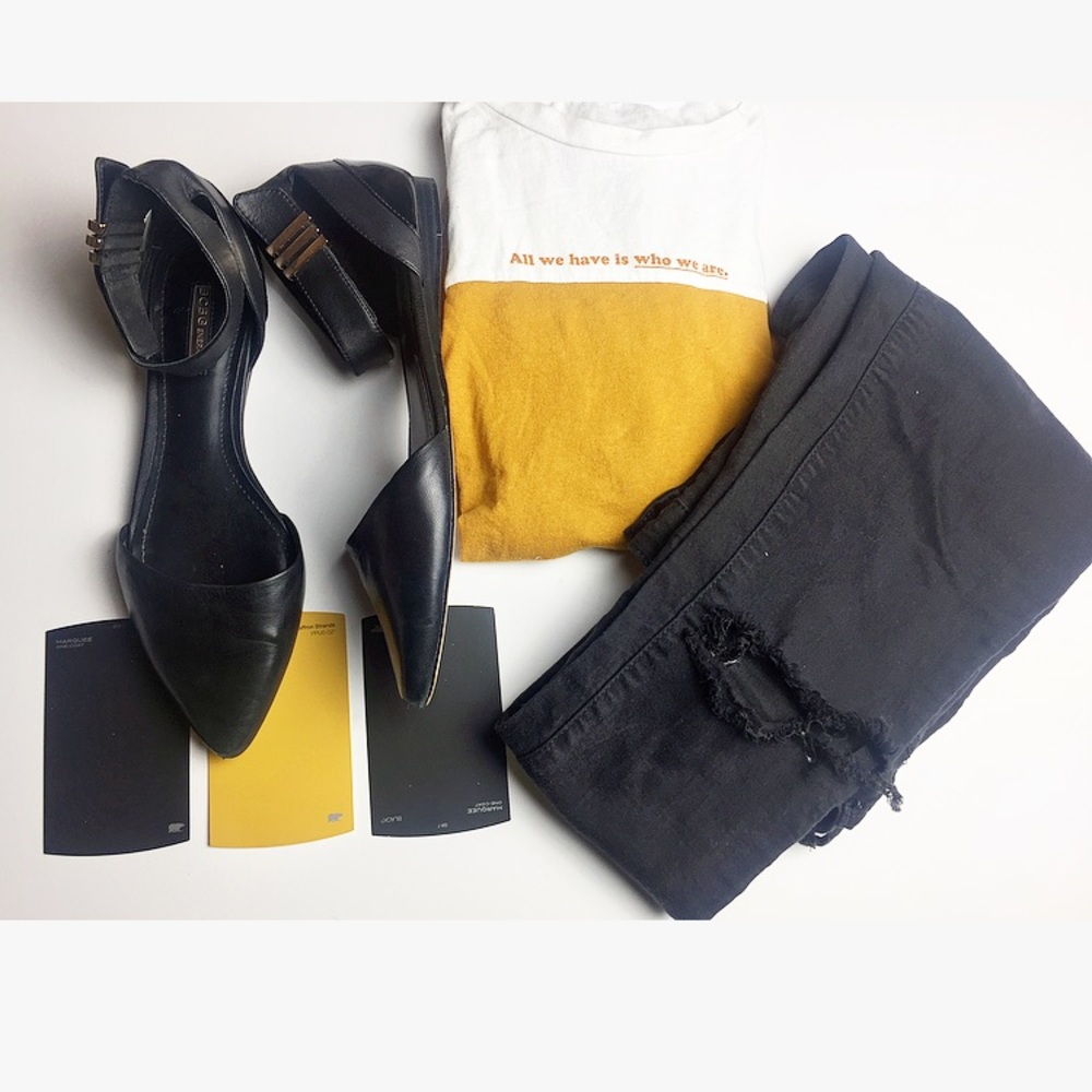 BCBG Pointed Flats w/Ankle Straps